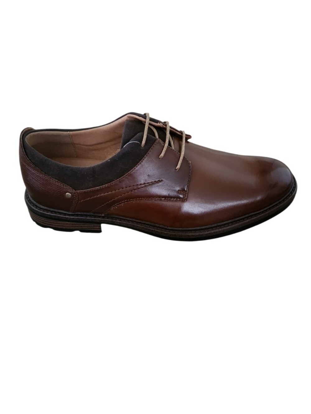 Men's Brown Faux Leather Lace-Up Dress Shoes Sz 11 Nwt